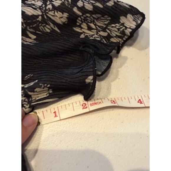 White Stag Black Floral Short Sleeve Textured Midi Dress Size 12 Y2K Women's - Picture 6 of 9